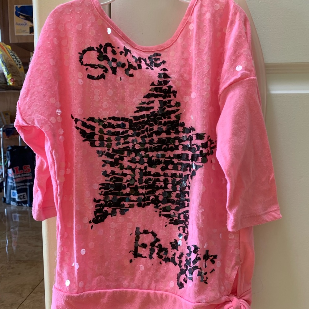 Pink shirt with sequins